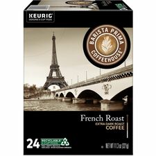 Barista Prima Coffeehouse&reg; K-Cup French Roast Coffee Compatible with Keurig Brewer - Dark - K-Cup - French Roast - 24/Box - 4 / Carton