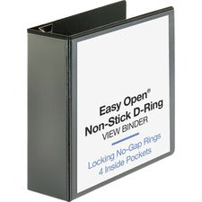 Business Source Locking D-Ring View Binder 4" Binder Capacity - Letter - 8 1/2" x 11" Sheet Size - 775 Sheet Capacity - Fastener(s): D-Ring - Pocket(s): 4, Inside Front & Back - Polypropylene, Chipboard - Black - Recycled - Non-glare, Sturdy, Exposed Rive