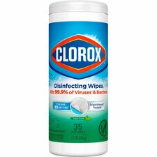 Clorox Disinfecting Cleaning Wipes Ready-To-Use - Fresh Scent - Anti-bacterial, Textured, Bleach-free - Green - 35/Tub - 420 / Bundle