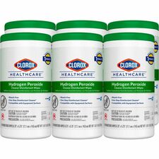 Clorox Healthcare Hydrogen Peroxide Cleaner Disinfectant Wipes 5.75" Length x 6.75" Width - Bleach-free, Antibacterial - White - 155/Tub - 450 / Pallet