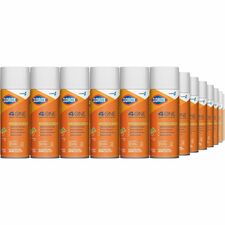 CloroxPro&trade; 4 in One Disinfectant & Sanitizer 14 fl oz (0.4 quart) - Fresh Citrus Scent - Deodorize, Disinfectant, Antibacterial - Orange - 1596 / Pallet