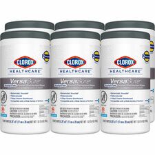Clorox Healthcare VersaSure Cleaner Disinfectant Wipes 8" Length x 6.75" Width - Durable, Alcohol-free, Low Odor, Fragrance-free, Fume-free, Strong - White - 85/Tub - 6 / Carton