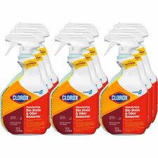 CloroxPro&trade; Disinfecting Bio Stain & Odor Remover Spray Ready-To-Use - 32 fl oz (1 quart) - Bleach-free, Deodorize, Antibacterial, Disinfectant - Translucent - 216 / Bundle