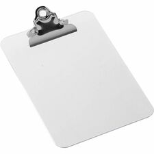 Business Source Plastic Clipboard 6" x 9" Sheet Size - Spring Clip - Plastic - Clear - 1 Each