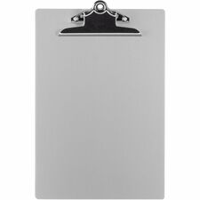 Business Source Aluminum Clipboard 8 1/2" x 11" Sheet Size - Clamp - Aluminum - Silver - 1 Each