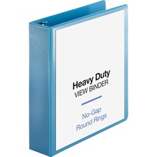 Business Source Premium Round Ring View Binder 2" Binder Capacity - Letter - 8 1/2" x 11" Sheet Size - 475 Sheet Capacity - Fastener(s): Round Ring - Pocket(s): 2, Internal - Polypropylene, Board, Chipboard - Light Blue - Wrinkle-free, Non-glare, Transfer
