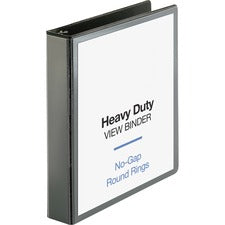 Business Source Premium Round Ring View Binder 1 1/2" Binder Capacity - Letter - 8 1/2" x 11" Sheet Size - 350 Sheet Capacity - Fastener(s): Round Ring - Pocket(s): 2, Internal - Polypropylene, Chipboard - Black - Wrinkle-free, Non-glare, Transfer Safe, G