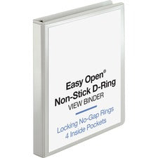 Business Source Locking D-Ring View Binder 1" Binder Capacity - Letter - 8 1/2" x 11" Sheet Size - 200 Sheet Capacity - Fastener(s): D-Ring - Pocket(s): 4, Inside Front & Back - Polypropylene, Chipboard - White - Recycled - Non-glare, Acid-free, Exposed R