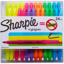 Sharpie Chisel Tip Highlighter Chisel Marker Point - Assorted Ink - 24 / Pack