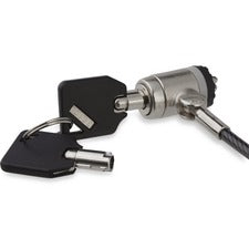 StarTech.com Keyed Cable Lock for Laptops - Push-to-LockButton 6.70 ft Cable - Keyed Lock - Silver, Black - Zinc Alloy, Steel, Vinyl - For Notebook, Projector, Docking Station, Tablet, Smartphone - TAA Compliant