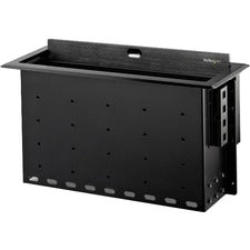 StarTech.com Dual-Module Conference Table Connectivity Box with Cable Organizer Cable Box - Black - 6.50" Length - Aluminum, Steel - 1 Each