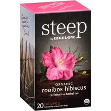 Steep by Bigelow&reg; Rooibos Hibiscus Herbal Tea Bag Herbal Tea - 1.6 oz - 20 Teabag - GMO Free - Kosher - Organic - 20 / Box