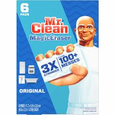Mr. Clean Magic Eraser Pads For Multipurpose - Recommended For: Stain Remover - Sturdy - White - 6/Pack - 6 / Carton
