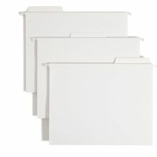 Smead FasTab 1/3 Tab Cut Letter Recycled Hanging Folder 8 1/2" x 11" - Assorted Tab Position - 11 pt. - White - 10% Recycled - 20 / Box