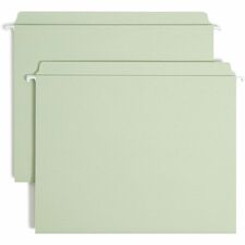 Smead FasTab Straight Tab Cut Letter Recycled Hanging Folder 8 1/2" x 11" - Assorted Tab Position - 11 pt. - Moss - 10% Recycled - 20 / Box