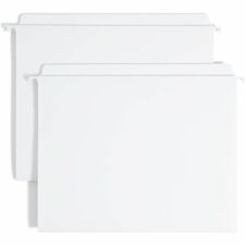 Smead FasTab Straight Tab Cut Letter Recycled Hanging Folder 8 1/2" x 11" - Assorted Tab Position - 11 pt. - White - 10% Recycled - 20 / Box