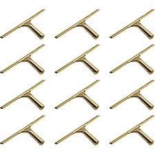 Ettore Brass Squeegee Rubber Blade - 5.5" Height x 11.8" Width x 1.3" Length - Lightweight, Changeable Blade, Streak-free - Brass - 12 / Carton