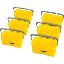 Ettore 6-gallon Super Bucket 6 gal - Handle, Secure Grip - 10.5" x 21.8" x 11.8" - Yellow - 6 / Carton