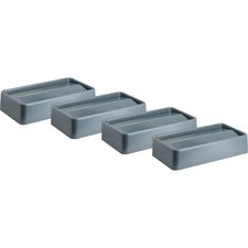 Genuine Joe Space-saving Container Swing Lid Rectangular - Gray - 4 / Carton