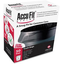 Heritage Accufit Reprime 32 Gallon Can Liners 32 gal Capacity - 44" Length x 33" Width x 0.90 mil (23 Micron) Thickness - Low Density - Black - Linear Low-Density Polyethylene (LLDPE) - Garbage - 50/Box - 6 / Carton