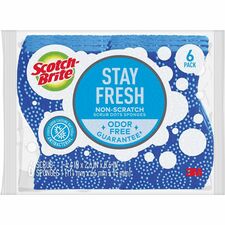 Scotch-Brite Scrub Dots Non-Scratch Sponge 4.8" Height x 6.5" Width x 2.5" Depth - 6/Pack - 4 / Carton - Blue