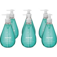 Method Gel Hand Soap Waterfall Scent - 12 fl oz - Pump Bottle Dispenser - Hand - Aqua - Paraben-free, Phthalate-free, Triclosan-free - 6 / Carton