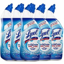 Lysol Hydrogen Peroxide Toilet Cleaner 24 fl oz (0.8 quart) - Ocean Fresh Scent - Recommended For: Soap Scum Remover - Residue-free, Bleach-free, Antibacterial - Blue - 9 / Carton