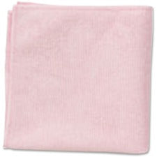 Rubbermaid Commercial Microfiber Light-Duty Cleaning Cloths For Commercial - 16" Length x 16" Width - Recommended For: Germs Remover, Microbe Remover - Bleach-safe, Washable, Durable, Chemical Resistant, Reusable - Red - 24/Bag - 12 / Carton