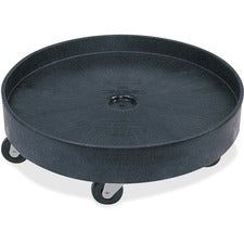 Rubbermaid Commercial Universal Drum Dolly 5 Casters - Plastic - Black - 2 / Carton