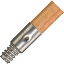 Rubbermaid Commercial Threaded Tip Wood Broom Handle 1.30" Diameter - Natural, Lacquer - Metal, Wood - 12 / Carton