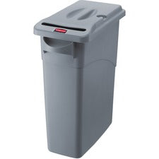 Rubbermaid Commercial Slim Jim Confidential Document Containers w/Lids External Dimensions: 10.6" Width x 20.1" Depth x 30" Height - 23 gal - Lid Lock Closure - Gray - For Document - 4 / Carton