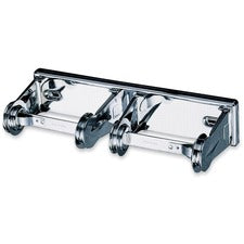 San Jamar 2-Roll Locking Bath Tissue Dispensers Roll Dispenser - 2 x Roll - 2.8" Height x 12.4" Width x 4.5" Depth - Chrome - Anti-theft, Lockable - 12 / Carton