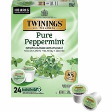 Twinings of London Pure Peppermint Herbal Tea K-Cup Herbal Tea - 0.1 oz - 24 / Box
