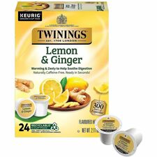 Twinings of London Lemon & Ginger Herbal Tea K-Cup Herbal Tea - 24 Cup - 24 / Box