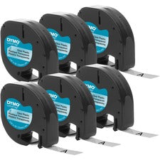 Dymo LetraTag Labelmaker Plastic Labels 1/2" Width - Clear - Plastic - 6 / Box