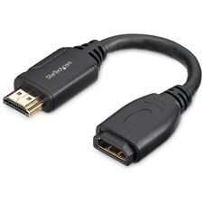 StarTech.com 6 in. High Speed HDMI Port Saver Cable - 4K 60Hz 6" HDMI Video Cable for Monitor, Audio/Video Device, Computer, Notebook, Workstation, Apple TV - First End: 1 x 19-pin HDMI 2.0 Digital Audio/Video - Male - Second End: 1 x 19-pin HDMI 2.0 Digi