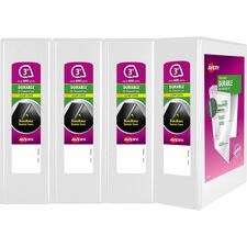Avery&reg; Durable View 3 Ring Binder 3" Binder Capacity - Letter - 8 1/2" x 11" Sheet Size - 635 Sheet Capacity - 635 Ring(s) - Fastener(s): Slant Ring - Pocket(s): 2 - Polypropylene - Adhesive, Durable, Flexible, Pocket, Recyclable, Split Resistant, Stu