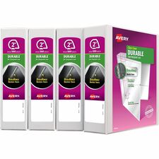 Avery&reg; Durable View 3 Ring Binder 2" Binder Capacity - Letter - 8 1/2" x 11" Sheet Size - 530 Sheet Capacity - 530 Ring(s) - Fastener(s): Slant Ring - Pocket(s): 2 - Polypropylene - Adhesive, Durable, Flexible, Pocket, Recyclable, Split Resistant, Stu