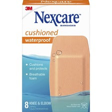 Nexcare Extra-Cushion Knee/Elbow Bandages 1.88" Width x 4" Length - Beige - Foam - 8 / Box