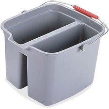 Rubbermaid Commercial Double Pail Sturdy Handle - 10.1" x 13.9" - Plastic - Gray - 1 Each