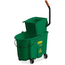 Rubbermaid Commercial WaveBrake 35 QT Side Press & Wringer 8.75 gal - Splash Resistant - Tubular Steel, Plastic - Green - 1 Each