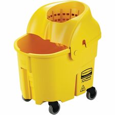 Rubbermaid Commercial WaveBrake 35 QT Institution Bucket & Wringer 8.75 gal - Splash Resistant, Handle - 20.5" x 16.8" - Tubular Steel, Plastic - Yellow - 1 / Carton
