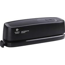 Business Source Electric Hole Punch 3 Punch Head(s) - 10 Sheet of 20lb Paper - 9/32" Punch Size - 2.6" Width x 11.9" Depth x 3.2" Height - Black