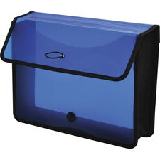 Lion EXPAND-N-FILE Letter File Wallet 8 1/2" x 11" - 3" Expansion - Transparent Blue - 1 Each