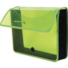 Lion EXPAND-N-FILE Letter File Wallet 8 1/2" x 11" - 3" Expansion - Transparent Green - 1 Each