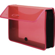 Lion EXPAND-N-FILE Letter File Wallet 8 1/2" x 11" - 3" Expansion - Transparent Pink - 1 Each