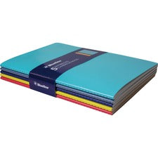 Rediform Blueline 5 Notebooks Pack 64 Pages - Sewn - 5 3/4" x 8 1/4" Sheet Size - Assorted Cover - Soft Cover, Flexible Cover, Bleed Resistant - 5 / Pack