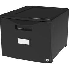 Storex 18" Stackable File Drawer 18.3" Length x 14.8" Width x 12.8" Height - 1 x Drawer(s) for File - Stackable, Lightweight, Durable, Moisture Resistant, Rust Resistant, Scratch Resistant, Dent Resistant, Locking Drawer, Label Holder - Black - Polypropyl