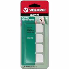 VELCRO&reg; Removable Mounting Tape 0.75" Length x 0.75" Width - White - 80 / Pack