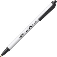 BIC Clic Stick 1.0mm Retractable Ball Pen 1 mm Medium Pen Point - Retractable - Black Ink - White Barrel - 60 / Box